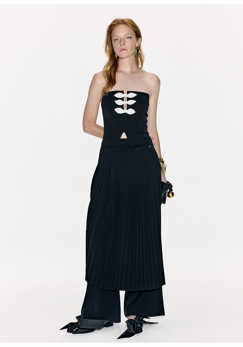ATELIER MISS LU Fall/Winter deconstructed pleated panelled pants - CLEMENTINE