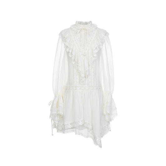 FAME Embroidered Trim Chiffon Dress - STELLA