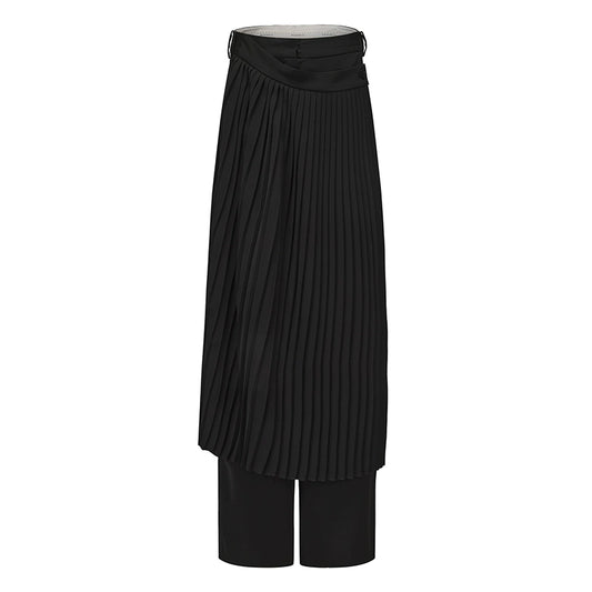 ATELIER MISS LU Fall/Winter deconstructed pleated panelled pants - CLEMENTINE