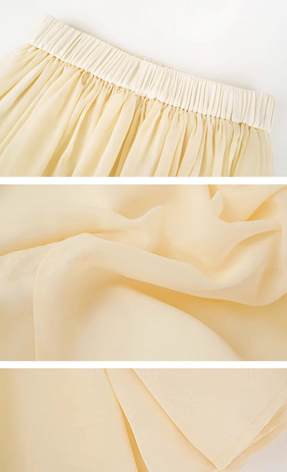 HECO Chinese Solid Color Large Swing Waist Slimming Mermaid Skirt - STARS.