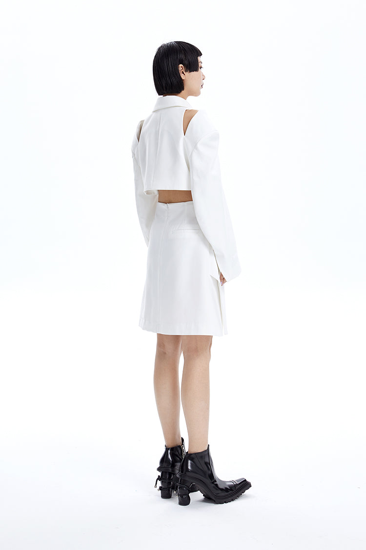 TINY IN Hollow short wide-sleeved women's off-the-shoulder Jacket -MAB