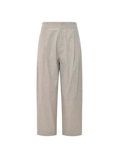 M essential Mackay Puli linen embroidered stand collar gilet vest pant set - Eight Treasures sedum