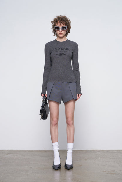 ANNAKIKI Autumn Niche Combination Logo Print Long Sleeve T-Shirt-DAICHI