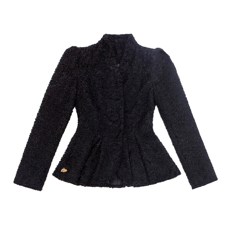 Le Palais Vintage puff sleeve wool roll slim fit jacket-JIMP
