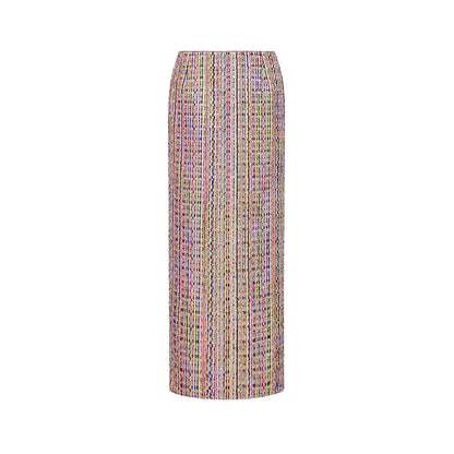 M essential Ma Kai designer kneaded gold coarse spinning iris stacked embroidery slim top - LIVING.