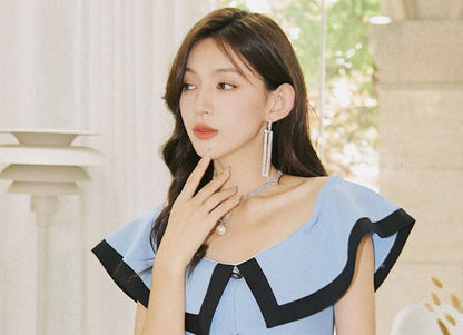 DOLLY Elegant American Style Sliver Diamond Earring-LULU