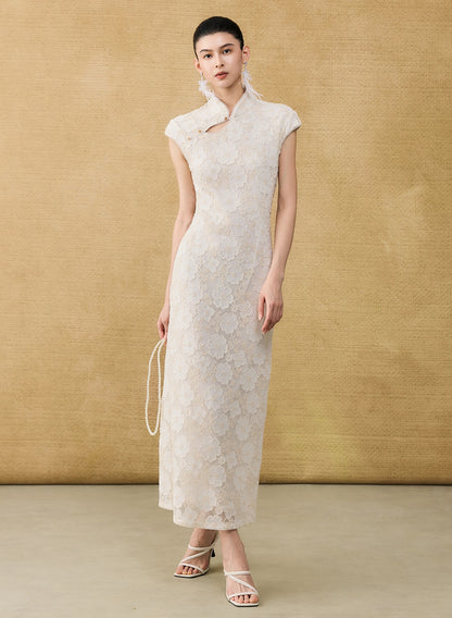 HECO new Chinese temperament flower embroidery cheongsam skirt - TAST.