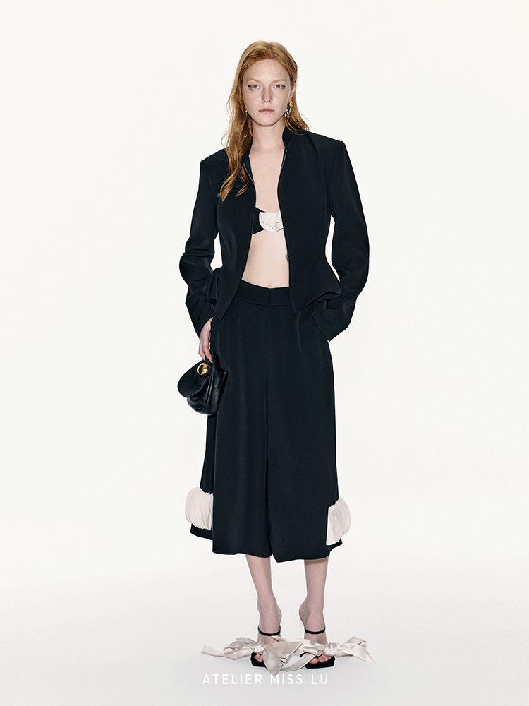 ATELIER MISS LU stacked disc panel design cropped wide-leg pants - JONAS.