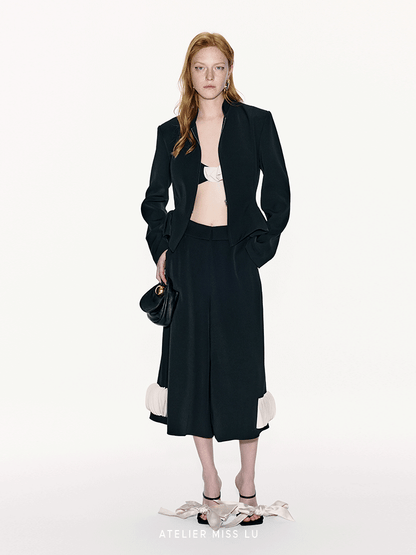 ATELIER MISS LU stacked disc panel design cropped wide-leg pants - JONAS.