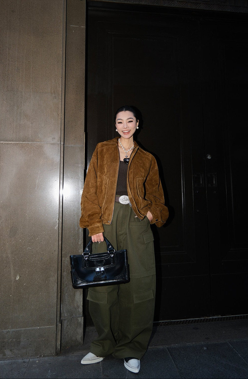 MEI SANGUAN Caramel Suede French Retro Genuine Leather Jacket - AIKO