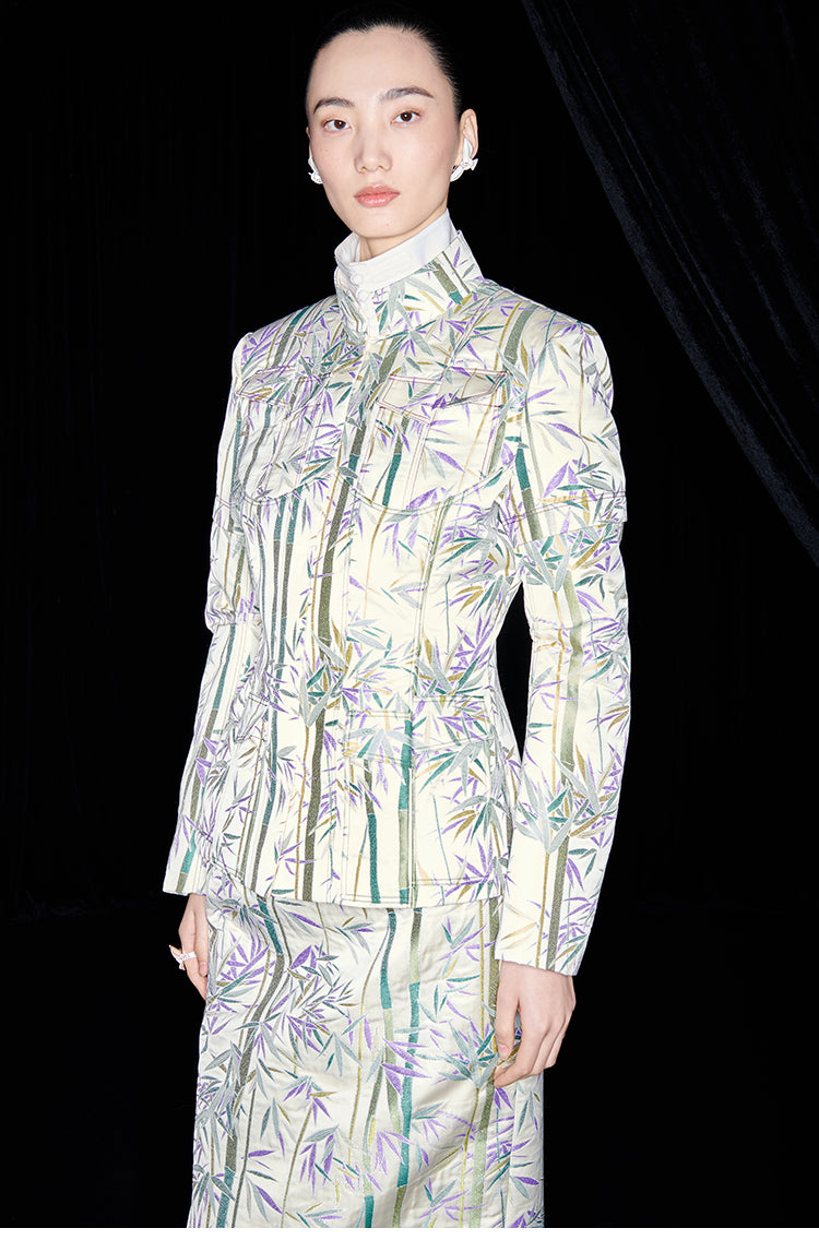 M essential Mackay designer jacquard tunic jacket pencil skirt suit set - Qizhu