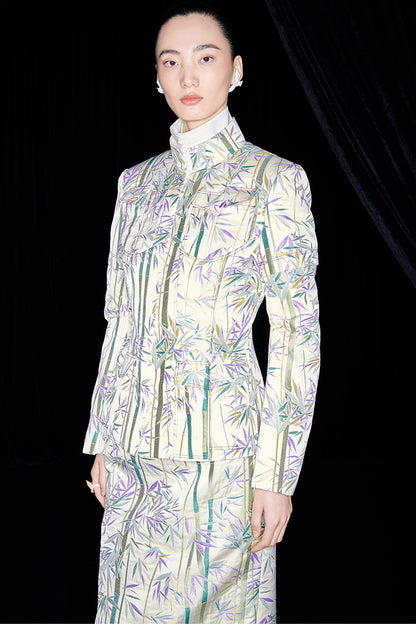 M essential Mackay designer jacquard tunic jacket pencil skirt suit set - Qizhu