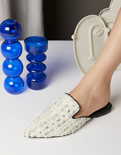 B-FEI flat European and American mules with low heel slippers-RIN.
