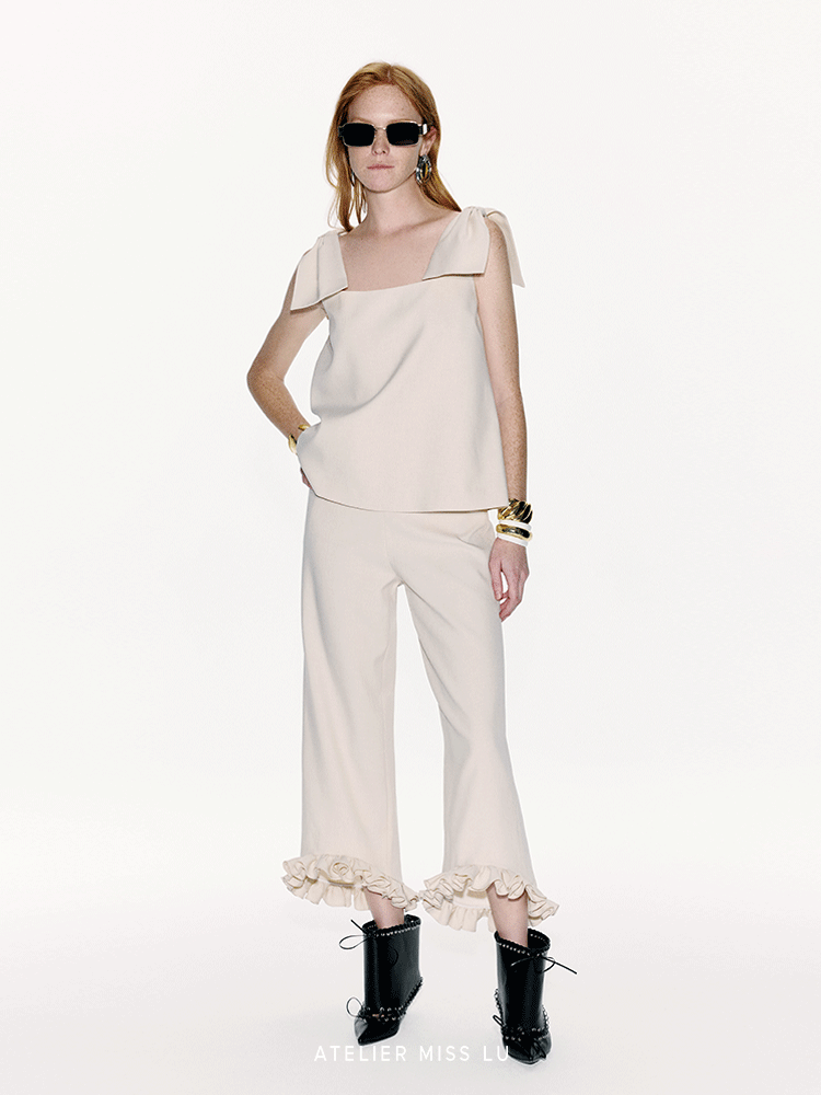 ATELIER MISS LU Styling Bow Design A-Line Top - NERVE.