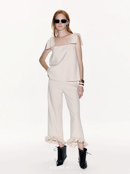 ATELIER MISS LU Styling Bow Design A-Line Top - NERVE.