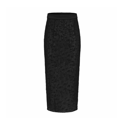 ATELIER MISS LU Fall/Winter Sheep Wool Texture Sheer Skirt - EULALIE