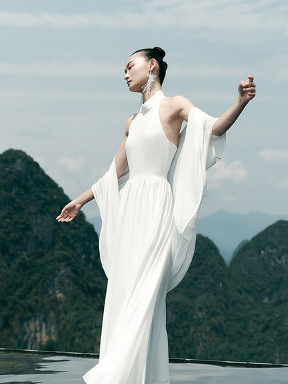 HECO Chinese Slightly Transparent Flowing Shawl Outer Jacket Fairy cape top - TRUST.