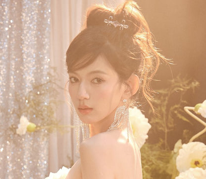 DOLLY Luxury Large Diamond Stylish Tassel Earring-JENNIE