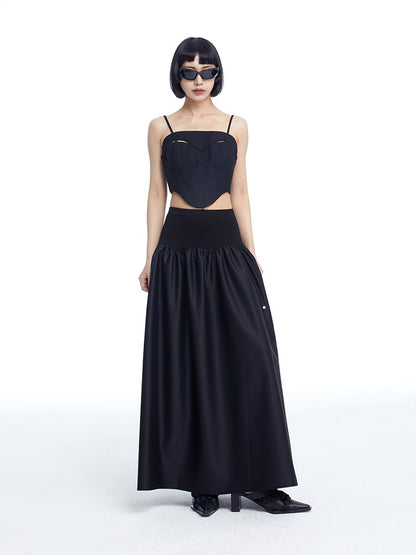 TINY IN Black Cutout Bandeau Strap Women's Versatile Top-FADA