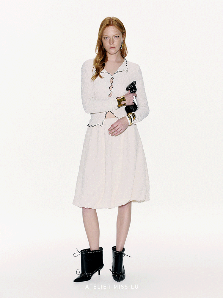 ATELIER MISS LU Bubble Texture Bud Skirt - ESCAPE.