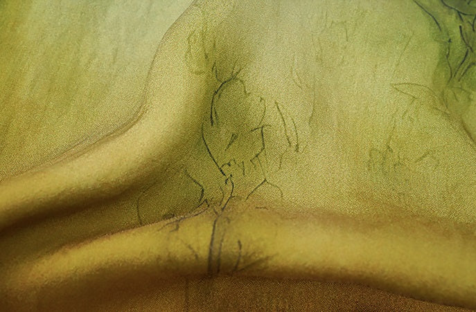 HECO Silk Smudge Chiffon Cheongsam midi sleeveless Dress Women - SIGHT.