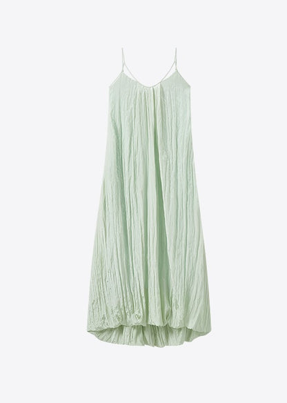 COMME MOI  crinkled lace-up bud midi sleeveless slip dress - PETER.