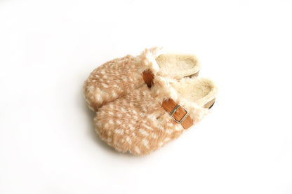 B-FEI fur handmade flat half flip-flops-YUJI.
