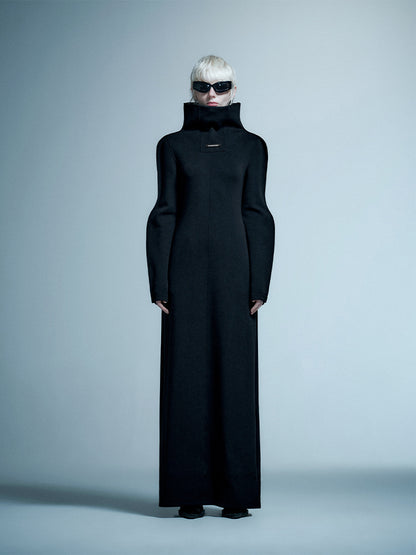 ANNAKIKI niche designer model comfortable wavy stand-up collar coat-HIROTO