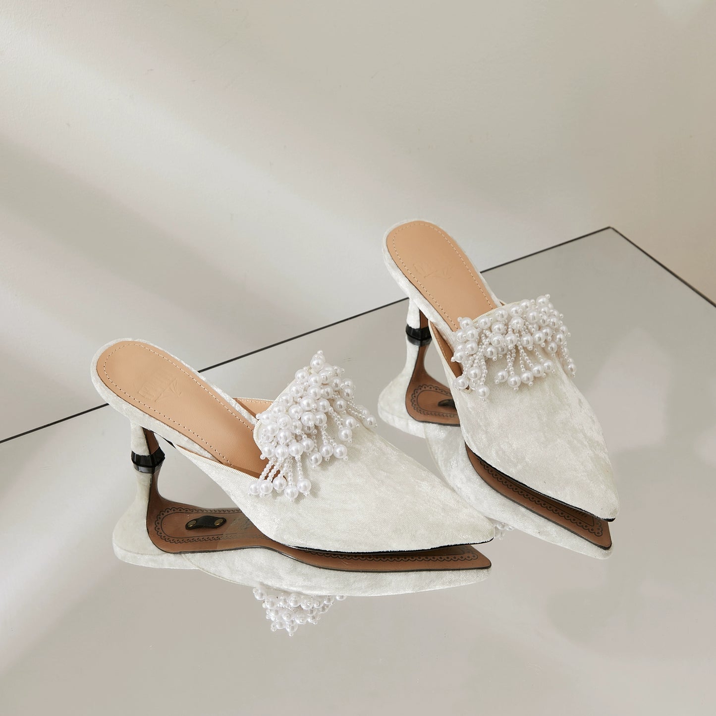 B-FEI pearl new Chinese heel sandals-ZENI.