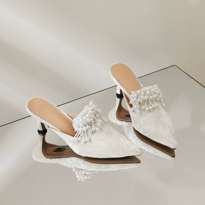 B-FEI pearl new Chinese heel sandals-ZENI.