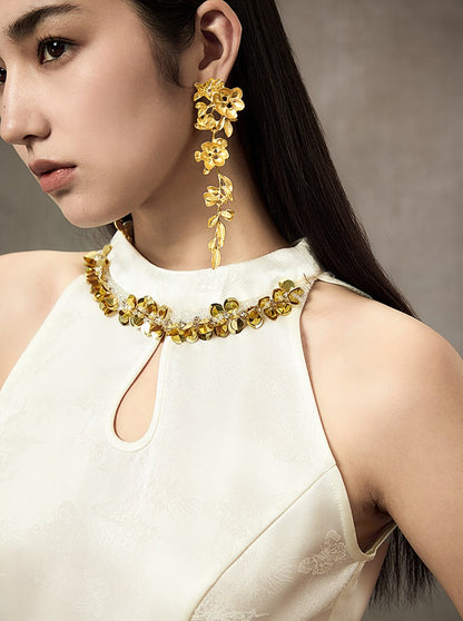 HECO Hollow Lace Temperament Off-the-shoulder Vest- WHOLE.