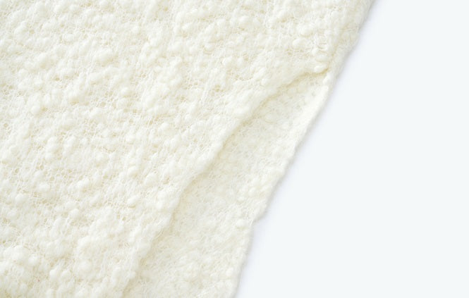 ZHUCHONGYUN crew neck edelweiss fringed knit cover-up shawl jacket-BROCADE.