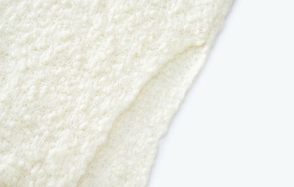 ZHUCHONGYUN crew neck edelweiss fringed knit cover-up shawl jacket-BROCADE.