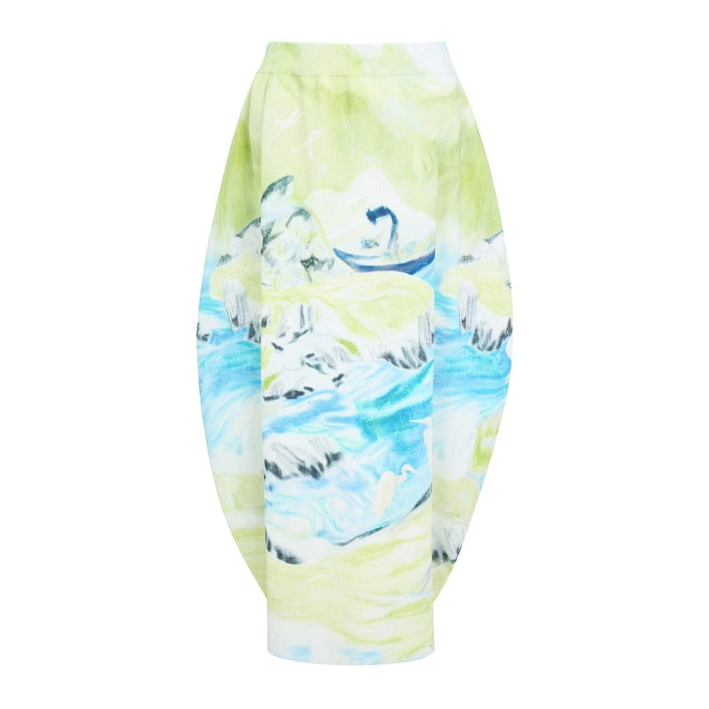 ZHUCHONGYUN Autumn Print Geometric Cotton Skirt Design Skirt--HARUHI.