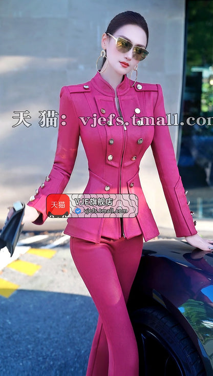 VJE  top micro flared pants two-piece set-NINI.