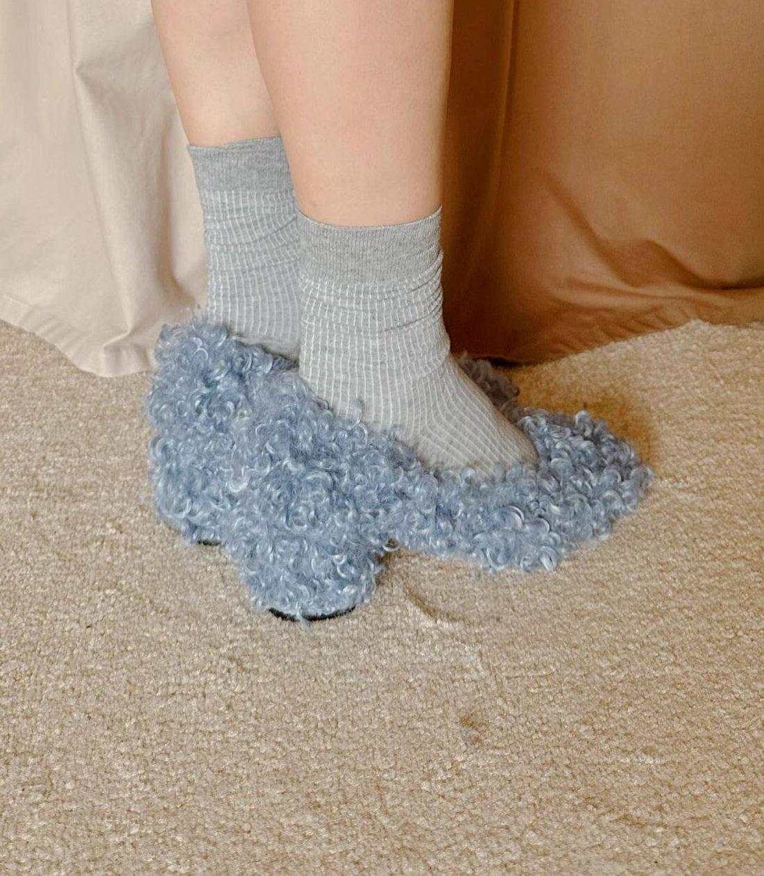 B-FEl lambswool shoes rolled mid heel-BUBA.