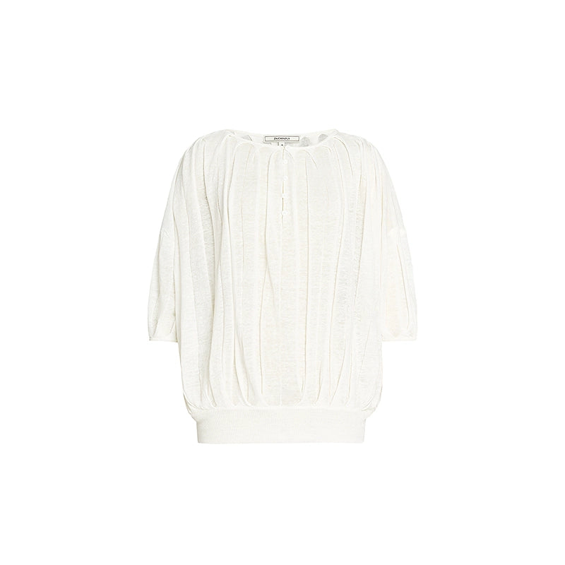 ZHUCHONGYUN crew neck spherical loose pinch knit top--RIKA.