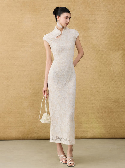 HECO new Chinese temperament flower embroidery cheongsam skirt - TAST.