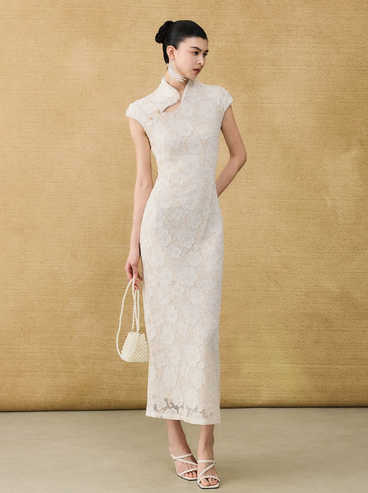 HECO new Chinese temperament flower embroidery cheongsam skirt - TAST.