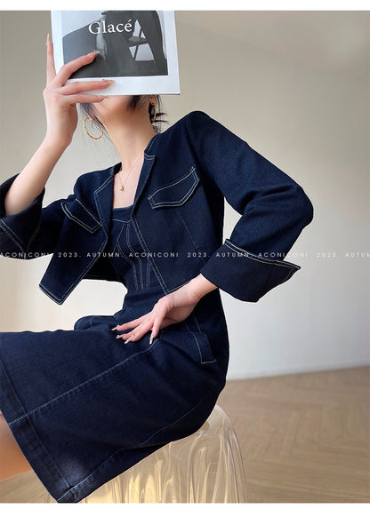 Aconiconi Luxury Blue Denim jacket - Poetry from the Other Shore