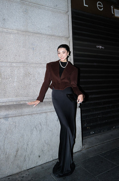 MEI SANGUAN Cropped Cashmere Wool Jacket - BETTY