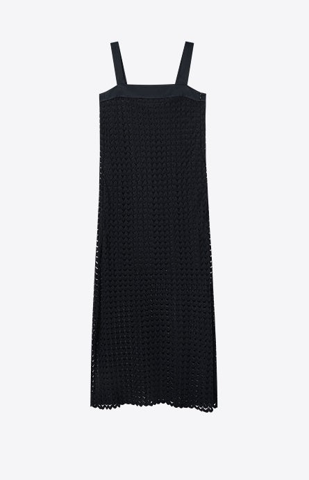 COMME MOI  women's black hollow sundress A-line skirt - RUBY.