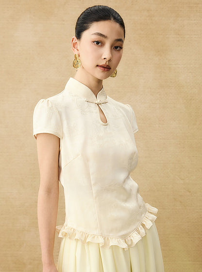 HECO Chinese Acetate Drop Neck Short Sleeve T-Shirt - GAIN.