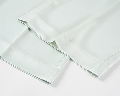 COMME MOI  Acetate Straight Leg green Pants - EMMA.