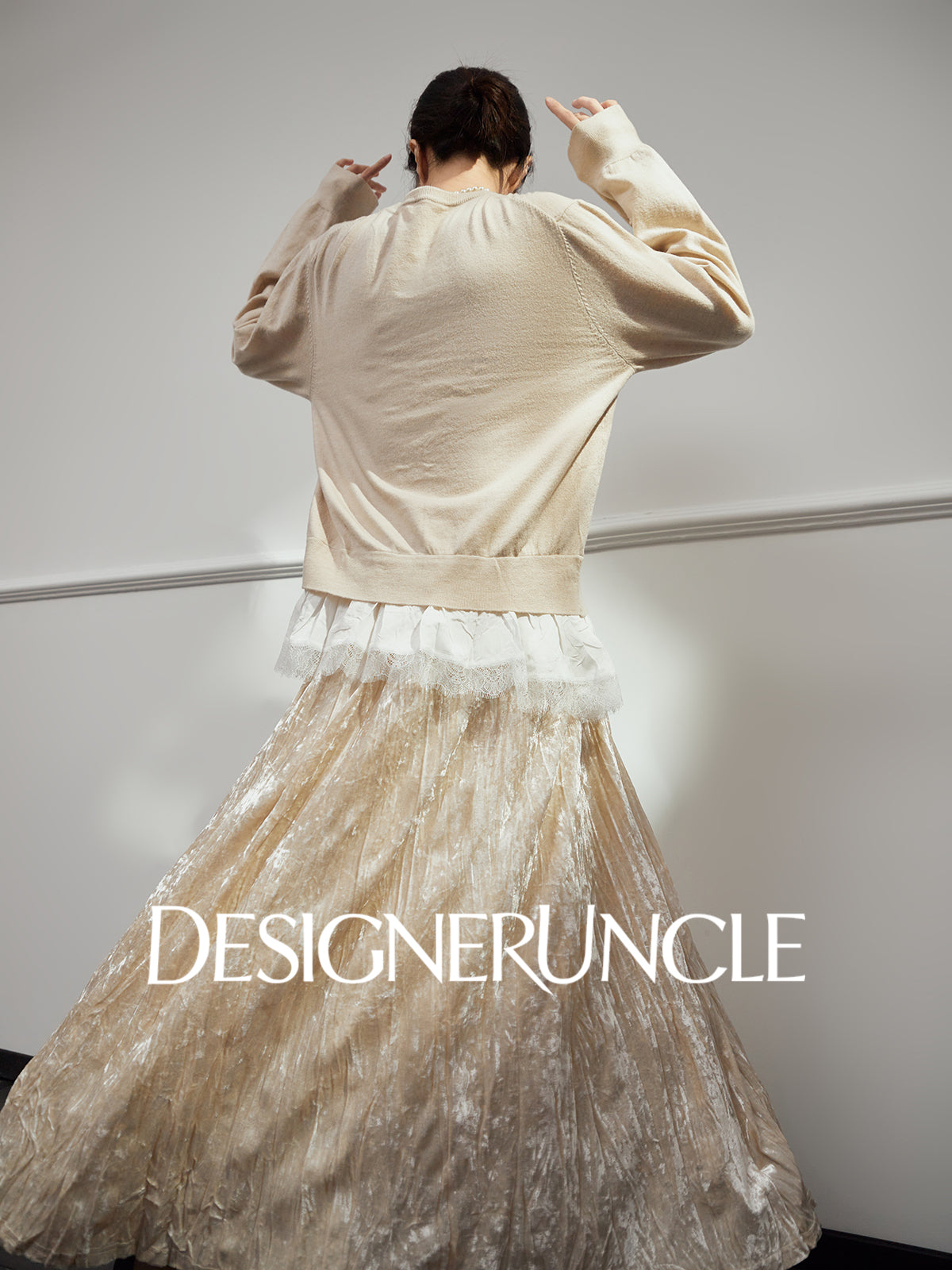 DGU "Mu Qian" knitted sweater women's new autumn crew neck top - Felicia.