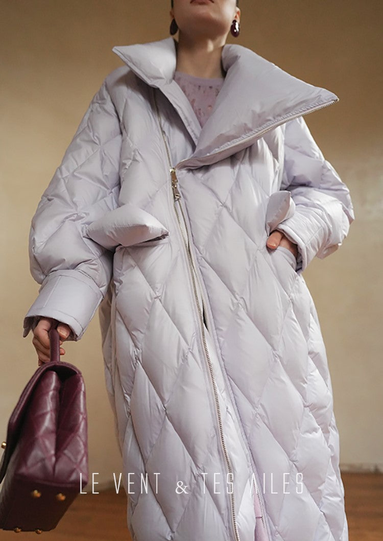 LE VENT&TES AILES Luxury High Cover Pressure Down Long Winter Jacket Coat -SZA