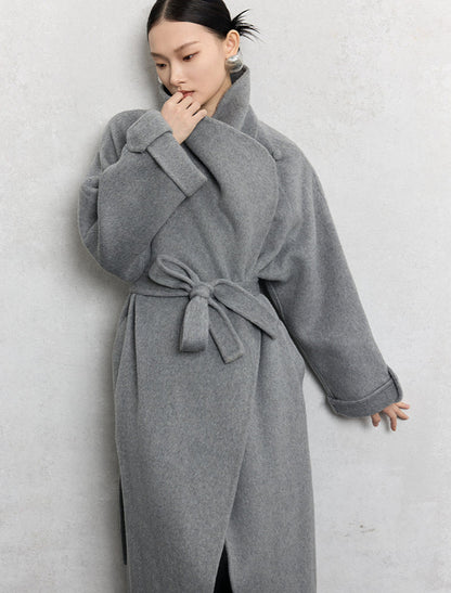 HECO Winter Thickened Warm Lapel Double-sided Woolen Long Wool Coat - loyal.