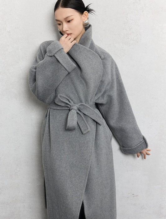 HECO Winter Thickened Warm Lapel Double-sided Woolen Long Wool Coat - loyal.