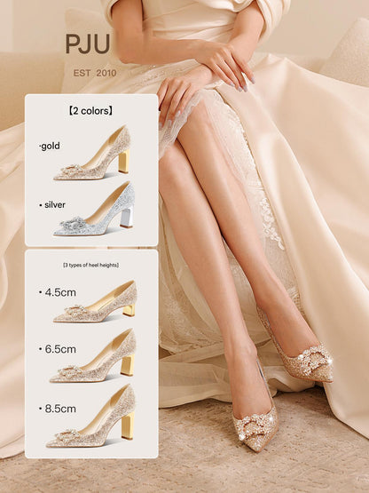 PJJUU He Xiu thick high heels - MORAL.