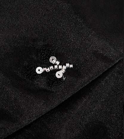 HECO  New Chinese Embroidered V-Neck Puff Sleeve Dress - CORAINE.